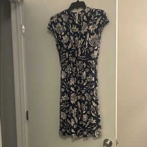 Soma Navy and White Floral Midi Dress